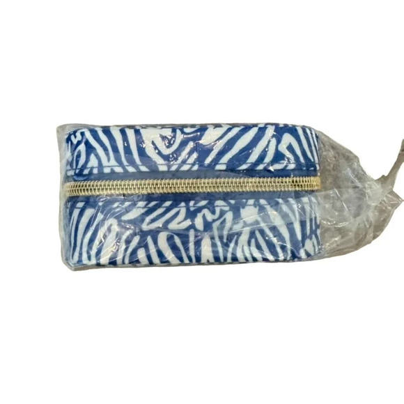 NWT Lilly Pulitzer Travel Jewelry Case Blue & White Martinique Blue Zee Bebe Gol - Picture 4 of 6